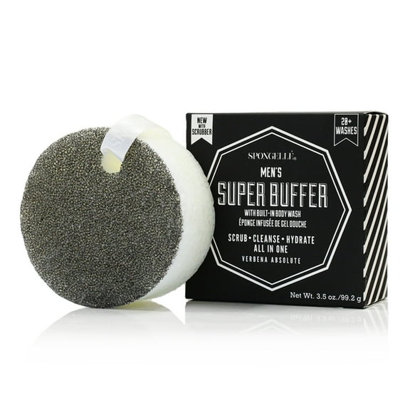 SPONGELLÉ Men's Extreme Buffer Body Wash Soap Sponge, All-in-One Shower Treatment, 3.5 oz