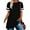 5# Black, variant on TEMOFON Summer Short Sleeve Tops for Women Color Block Casual Tunic Crew Neck Striped T Shirts Yellow Women Tops Size L