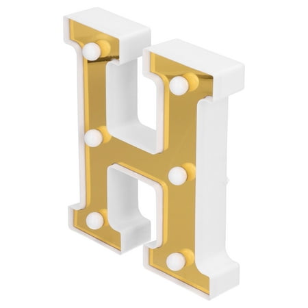 

Octpeak Alphabet Lamp Gold LED Letter Light H Alphabet Night Light For Bedroom Wedding Birthday Decoration Warm White Letter Light