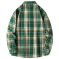 thumbnail image 3 of lulshou 2025 Plaid Shirt Men for Man Saving Mens Plaid Shirt,Long Sleeves,Classic Flannel Shirt Button Down Shirt Jacket Tops Green-4XL, 3 of 4