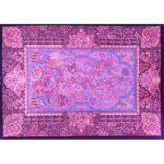 Ahgly Company Indoor Rectangle Persian Pink Traditional Area Rugs, 3' x 5'