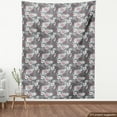 thumbnail image 4 of Ambesonne Floral Fabric by the Yard Upholstery, Blooming Spring Nature, 1 Yard, Pale Grey Vermilion Grey, 4 of 5