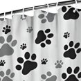 thumbnail image 3 of Grey Dog Paw Footprint Shower Curtain 72"x72" ,Bathroom Decorative Shower Curtains Set with 12 Hooks,Modern Waterproof Washable Shower Curtain, 3 of 6
