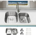 32 Inch Stainless Steel 60/40 Double Unequal Bowl Classic Kitchen Sink