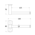 thumbnail image 4 of Portarrollos de papel higiénico de aluminio negro mate, sencillo, largo, para toallas de papel, 4 of 5