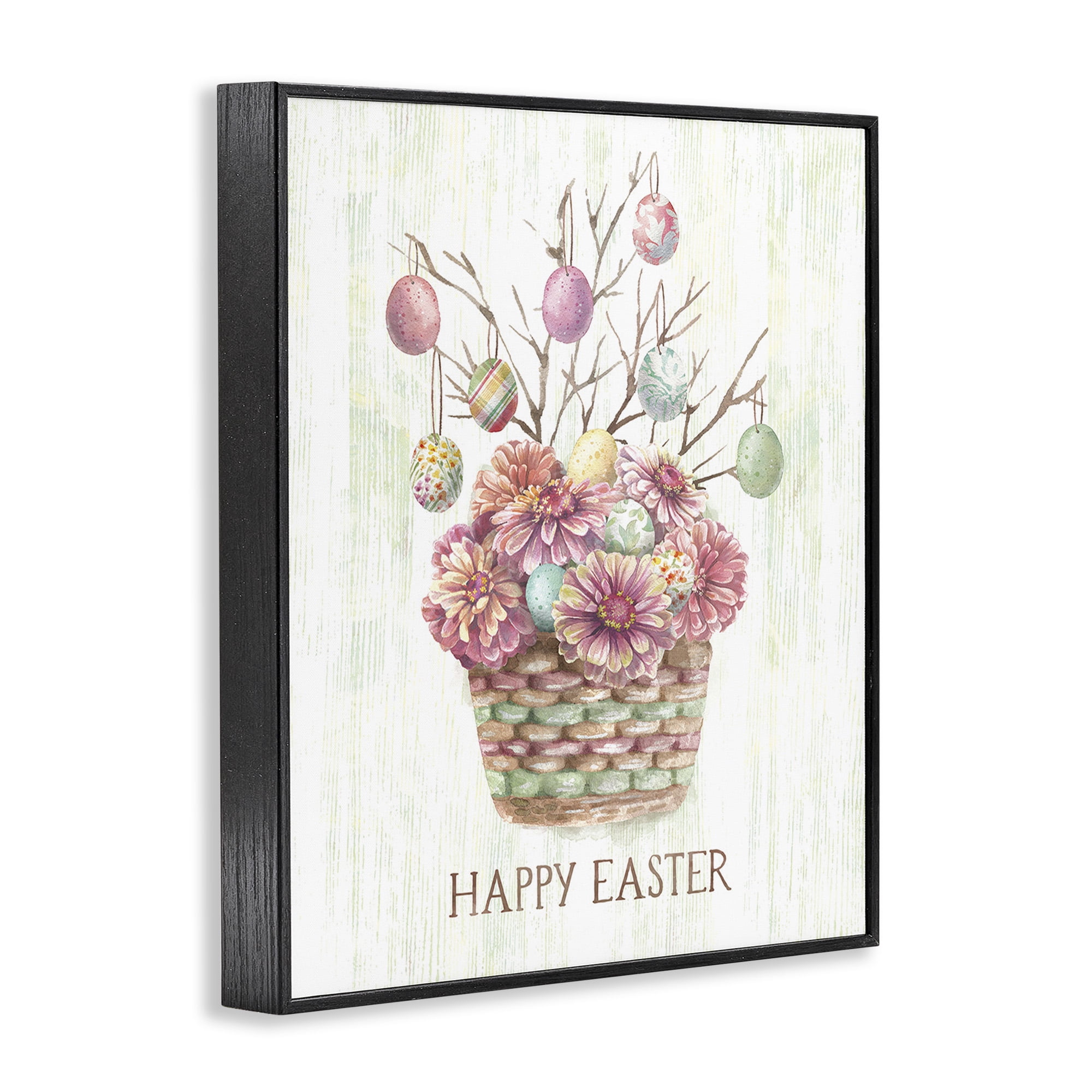 Happy Easter Bouquet Black Framed Giclee Art, 11 x 14, By Courtney Morgenstern