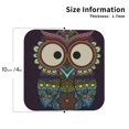 thumbnail image 2 of Yiaed Boho Owl Print Leather Coasters for Drinks - Cup Coasters Coffee Table Kitchen Table Bar, Home & Office Gifts Handmade Drink Coasters-Square, 2 of 6
