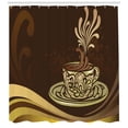 thumbnail image 3 of Ambesonne Coffee Shower Curtain, Ornamental Coffee Mug Design, 69"Wx75"L, Brown and Multicolor, 3 of 3