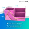thumbnail image 2 of French KOKO Small PU Leather Desk Organizer Cute Office Pen Holder Pink, 2 of 4