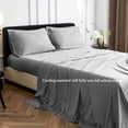 thumbnail image 5 of Simple&Opulence 100% Viscose from Bamboo Sheet Set 3Pcs, Cooling for Hot Sleepers, Soft Breathable Bed Sheets Set, 15" Deep Pockets, Luxury Hotel Silky Bedding Sheets (Gray,Twin), 5 of 7
