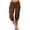 a-Brown30063, variant on Womens Solid Color High Waisted Capri Pants Drawstring Waist Button Soft Knit Casual Sporty Trousers For Summer Daily Wear Blue S