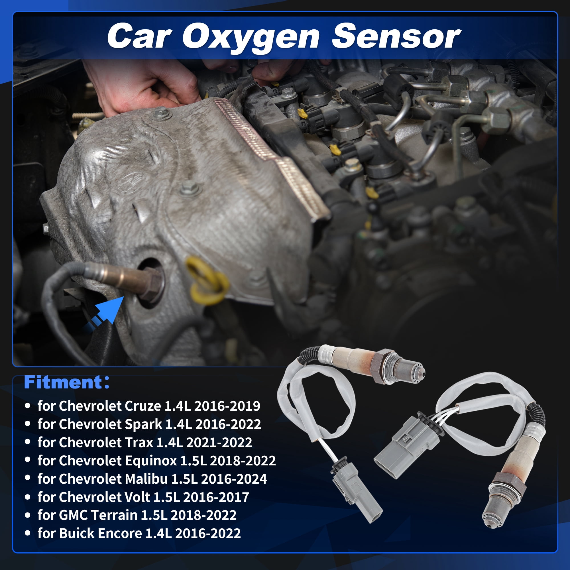 Unique Bargains 2Pcs 2Pcs Oxygen Sensor for Chevy Cruze Spark Trax 1.4L Volt Malibu