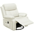 thumbnail image 1 of CoSoTower PU Leather Reclining Chair with Vibration Massage Recliner, Swivel Base, Rocking Function, Remote Control, Cream White, 1 of 7