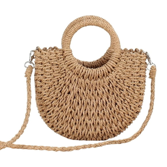 Sac à Main en Paille Tressé à la Main pour Femmes, Sangle, Sac Hobo, Sac à Main Fait à la Main