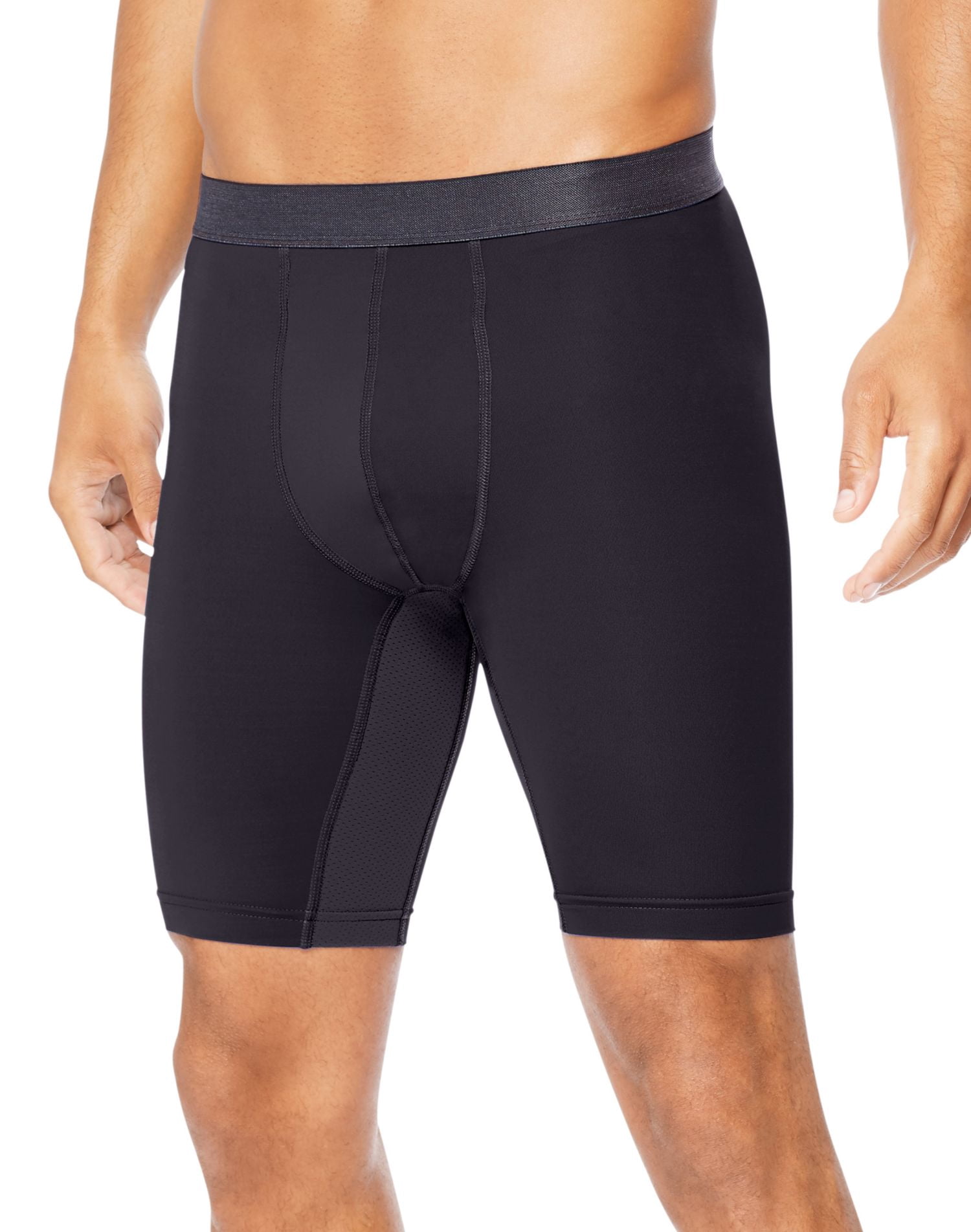 Hanes Shorts de Compression Performance Sportive pour Hommes, TG, Ébène/ébène