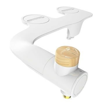 Bio Bidet Non-Electric, Bidet Attachment White with Dual Nozzle