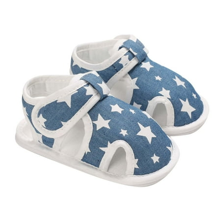 

BELLZELY Toddler Girls Sandlas Clearance Toddler Baby Girls And Boys Cute Sandals Printed Soft Sole Cutout Sandals