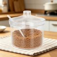 thumbnail image 4 of Shatterproof Acrylic Sugar Bowl with Lid and Spoon, Airtight Transparent Seasoning Jar, Refillable Condiment Container for Dining Table Restaurant Spice Storage, 4 of 7