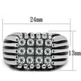thumbnail image 2 of High polished (no plating) Stainless Steel Ring with Top Grade Crystal in Clear for Men Clear Stone Color Style TK363 Size 11, 2 of 4