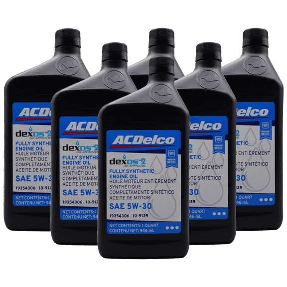 ACDelco 10-9129 (19354306) dexos2 Synthetic SAE 5W-30 Engine Oil - 1 qt. (Pack of 6)