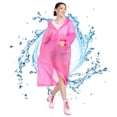 thumbnail image 3 of Poncho de lluvia portátil para adultos, Poncho de lluvia PEVA con capucha, puños elásticos, Poncho de lluvia largo, 3 of 6