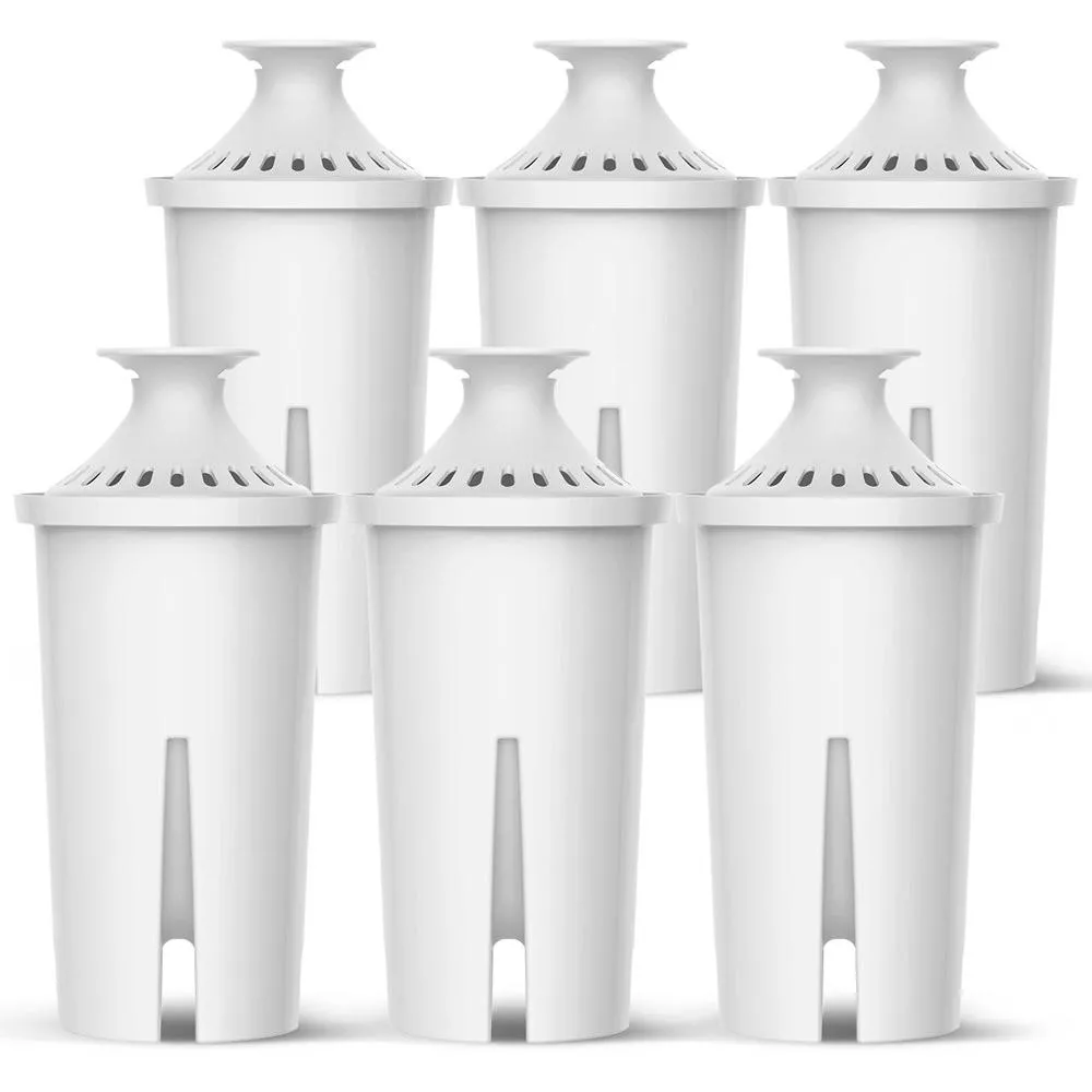 Pureline Replacement for Brita Water Filter, Pitcher and Dispenser Filter Refill (6 Pack)