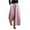 Pink, variant on VERUGU Trousers Women Casual Pants Summer Drawstring Elastic High Waist Linen Pant Pockets Cropped Trouser White L