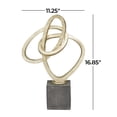 thumbnail image 3 of 11" x 17" Gold Polystone Link Abstract Sculpture with Black Base, by DecMode, 3 of 8