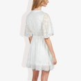 thumbnail image 4 of Women's V-Neck Short Sleeve Lace Mini Dress- Medium, White, 4 of 5