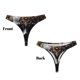 thumbnail image 3 of Balery Gold Pattern Black Skull Tangas de Algodón para Mujer con Estampado – Ropa Interior Sexy, Transpirable, G-string-X-Small, 3 of 6