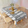 thumbnail image 3 of Grey and White Arrow Feather Pattern Rectangle Tablecloth 60"x102",Waterproof Polyester Rectangle Table Cloth, Wipeable Spillproof Polyester Tablecloth for Dining, Camping, Indoor and Outdoor, 3 of 6