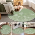 thumbnail image 5 of Round Rugs 5Ft, Sage Green Wildflowers Round Area Rug Washable Indoor Throw Carpet, Modern Floral Butterfly Plant Soft Non Slip Circle Rug for Cabinet Bathroom Home Decor Aesthetic, 5 of 8