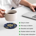 thumbnail image 3 of Navy Blue Christmas Coasters Set of 6, Absorbent Coasters for Drinks, Winter Xmas Snowflakes Textured Coaster for Desk Coffee Table Protection, Home Decor House Warming Gifts 4", 3 of 8