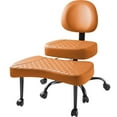 thumbnail image 3 of Homall Ergonomic Cross Legged Chair,361°Swivel Wheels, Height Adjustable Ergonomic Kneeling Desk Chairs for ADHD,Meditation ,Yoga and Home Office with Strong Lumbar Support,PU Leather,Brown, 3 of 8