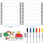 12pack Eye Mask,Eye Mask Sleepover Party Supplies Sleep White Soft Shade Blindfold Eye Covering, Color the Bulk Game Stuff with 8 pcs Fabric Marker Pens