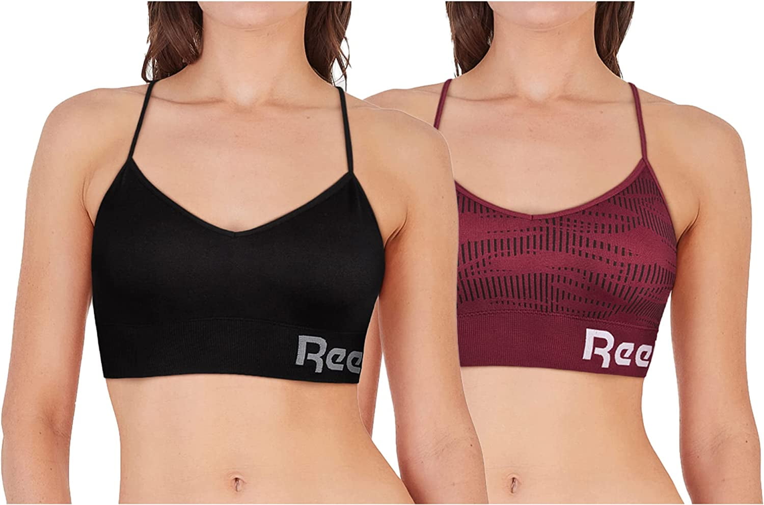 Reebok Women's Bra 鈥?Seamless Performance Longline Cami Bralette (2 Pack) - Walmart.com