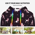 thumbnail image 4 of Daiia Poodle Dog Pattern Women's Fashion Hoodies & Sweatshirts with Kangaroo Pocket Hooded Sweatshirt with Eye-catching Drawstrings-Medium, 4 of 7