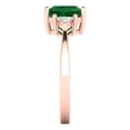 thumbnail image 3 of 2.32 ctw 3 Stone Anniversary Ring for Women | Princess Cut Simulated Emerald | Hyperallergenic Solid 14K Rose Gold, 3 of 5