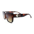 thumbnail image 5 of Womens Mod Inset Lens Oversize Rectangular Cat Eye Retro Plastic Sunglasses Tortoise - Brown, 5 of 6