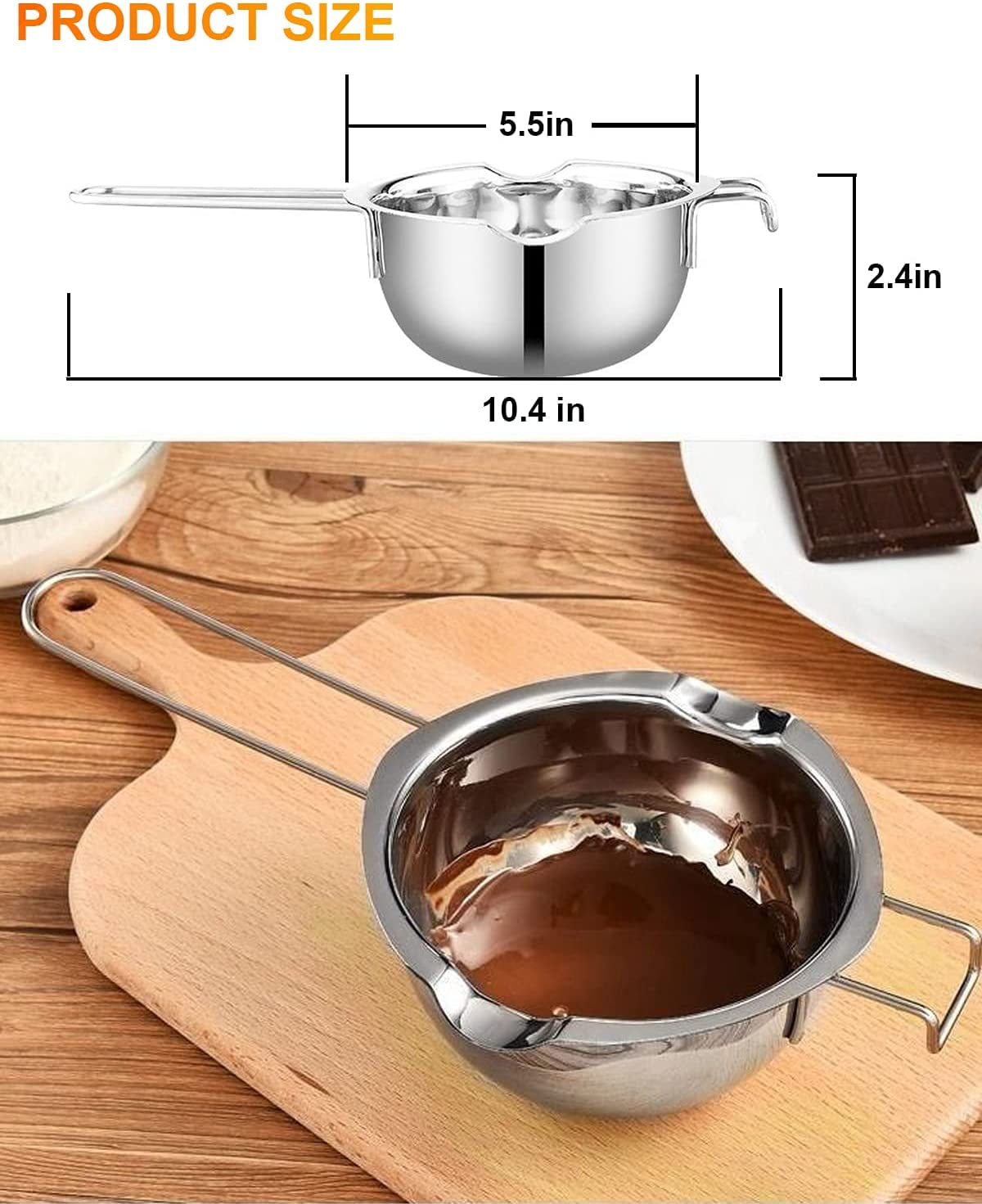  Double Boiler Pot Set, 1200ML Double Boiler, 2800ML Stainless  Steel Pot with Silicone Spatula for Melting Chocolate,Candy, Soap, Wax,  Candle Making : Arts, Crafts & Sewing