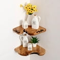 thumbnail image 4 of Corner Floating Shelf Set of 2, Solid Cedar Wood 10.86 x 11.5 inches Floating Corner Shelves for Bedroom, Living Room, Bathroom, Kitchen, 4 of 9
