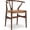 Walnut Ash Chair+brown Cushion, variant on Polynices Mid-Century Modern Wishbone Dining Armchair Solid Ash Wood Y-Design Frame with Removable Dark Brown PU Leather Seat Pad, Natural Finish, Handwoven Paper Cord, Fully Assembled