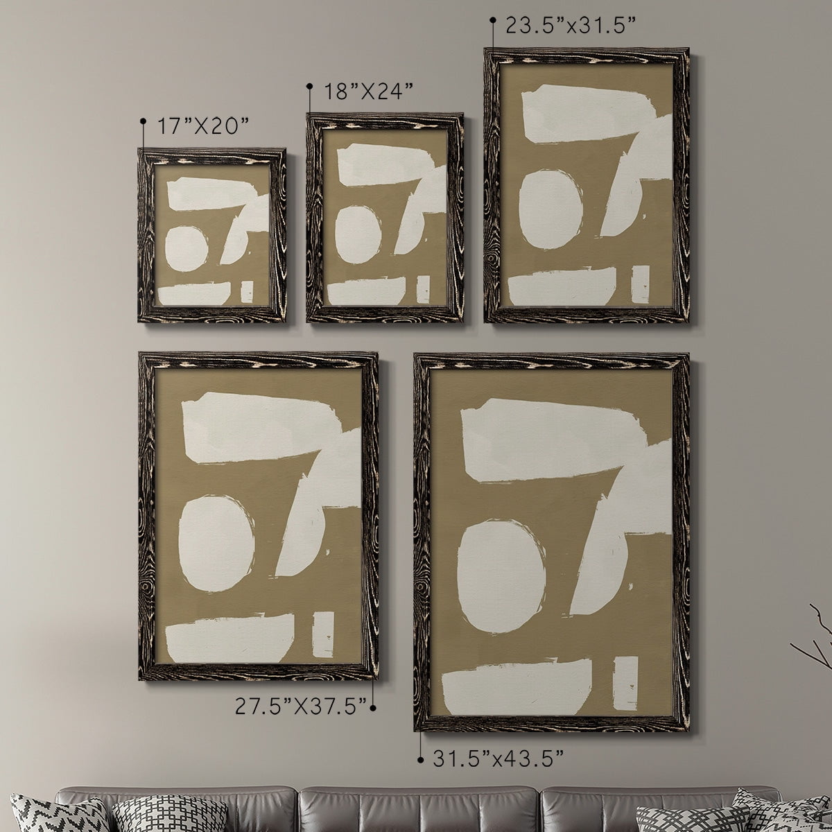 Chunky Abstract I - Premium Framed Canvas 2 Piece Set - Ready to Hang