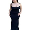 thumbnail image 2 of KEINXS Robe Sans Manches pour Femmes, Couleur Unie, Bretelles Spaghetti, Jupe Longue Moulante, 2 of 6