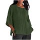 thumbnail image 1 of Tops de Manga Corta para las Mujeres Camiseta de Cuello Redondo de Color Sólido, 1 of 6
