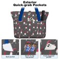 thumbnail image 2 of Tote Bag for Women - Dark Gray Christmas Gnome Pattern Shoulder Bag - Large Utility Work Duffle Bag with Zipper Handbag for Travel, Work, Sprots, 2 of 5
