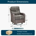 thumbnail image 7 of Unnifurnzi Outdoor Swivel Glider Patio Chair-Patio Swivel Chairs Set of 4 with 6 Inch Thick Cushions High Back Patio Chairs for Deck Porch Poolside Balcony-Brown/Gray, 7 of 7