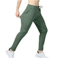 thumbnail image 2 of Muscularfit Quick-Dry Mens Pants Track Green Slacks Ankle Flat Front Straight-Leg High Waisted Slim Streetwear Men,L, 2 of 9