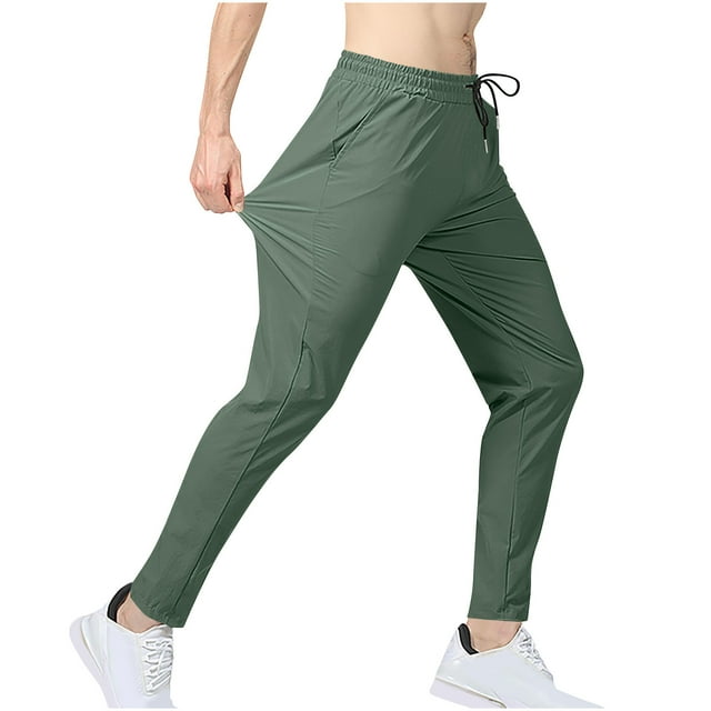 ketsTrackpants for Men Lightweight Thin Athletic Joggers Pant Drawstring Elastic Waist Workout Running Trousers with Poc