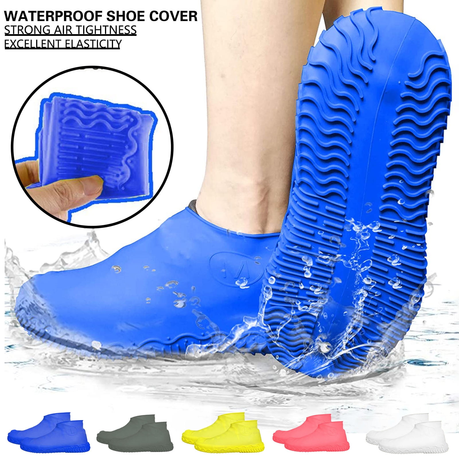 Reusable Waterproof Shoe Covers Rain Boots Anti-slip Shoes Cycling Overshoes US 